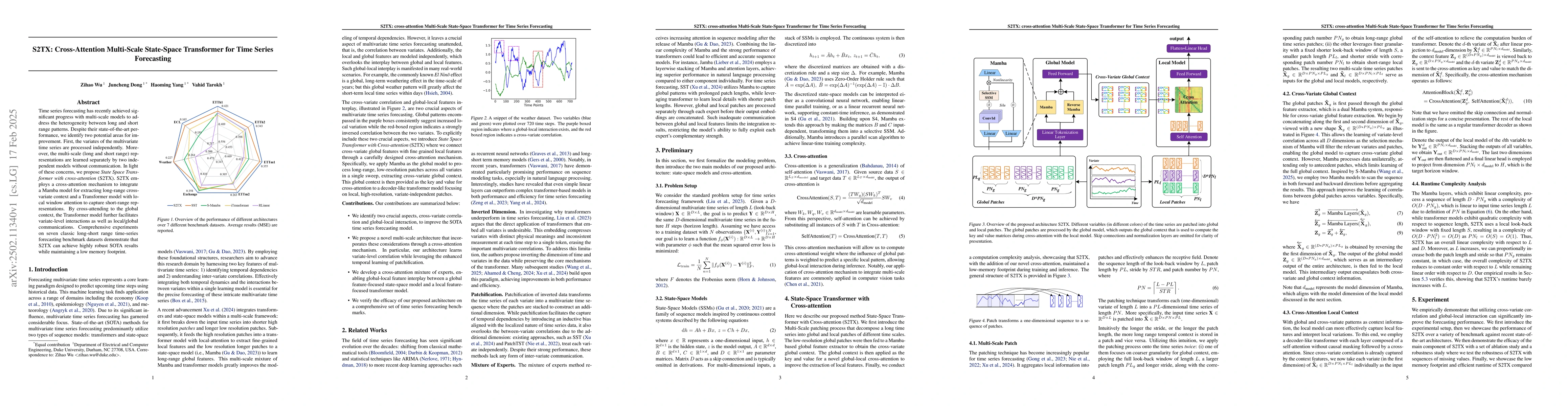 Thumbnail for S2TX: Cross-Attention Multi-Scale State-Space Transformer for Time
  Series Forecasting
