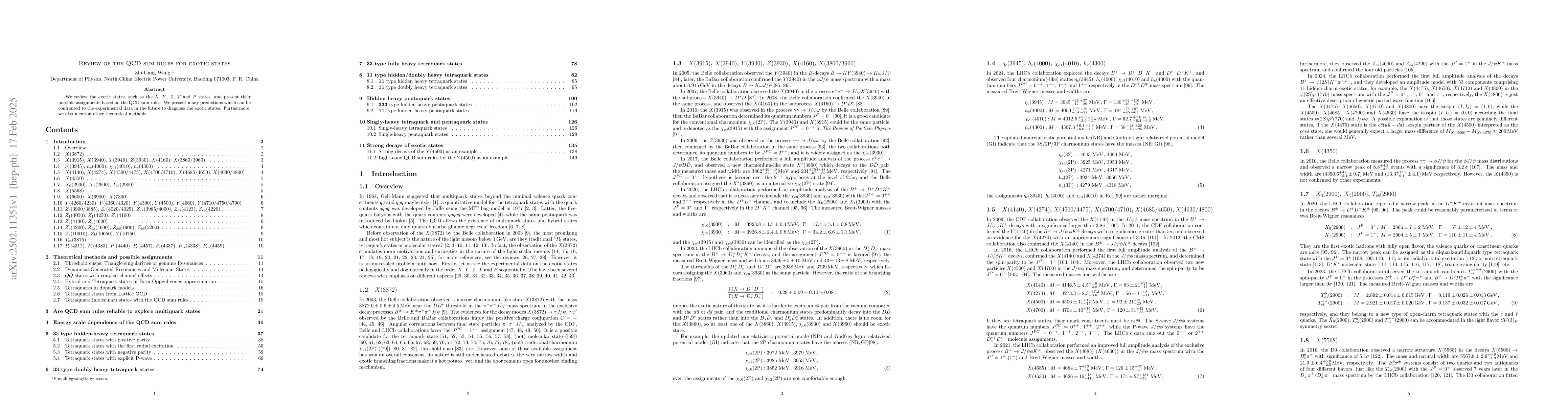Thumbnail for Review of the QCD sum rules for exotic states