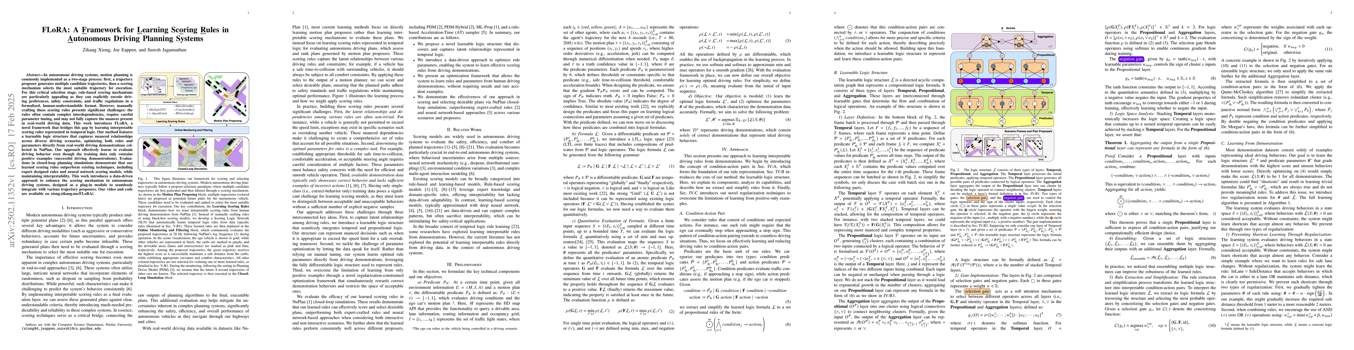 Thumbnail for A Framework for Learning Scoring Rules in Autonomous Driving Planning
  Systems