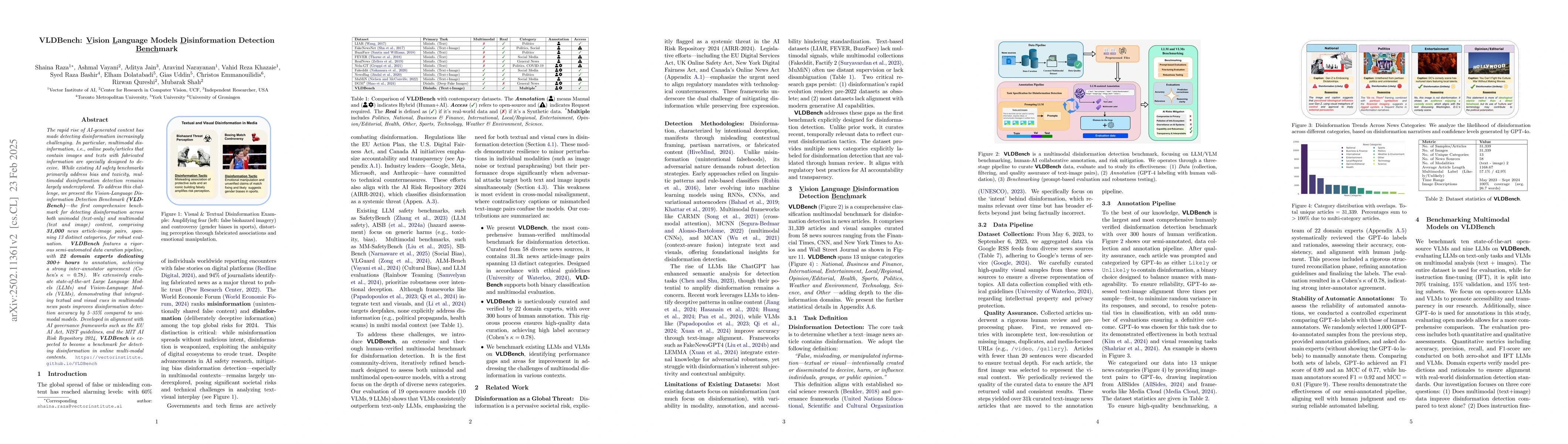Thumbnail for VLDBench: Vision Language Models Disinformation Detection Benchmark