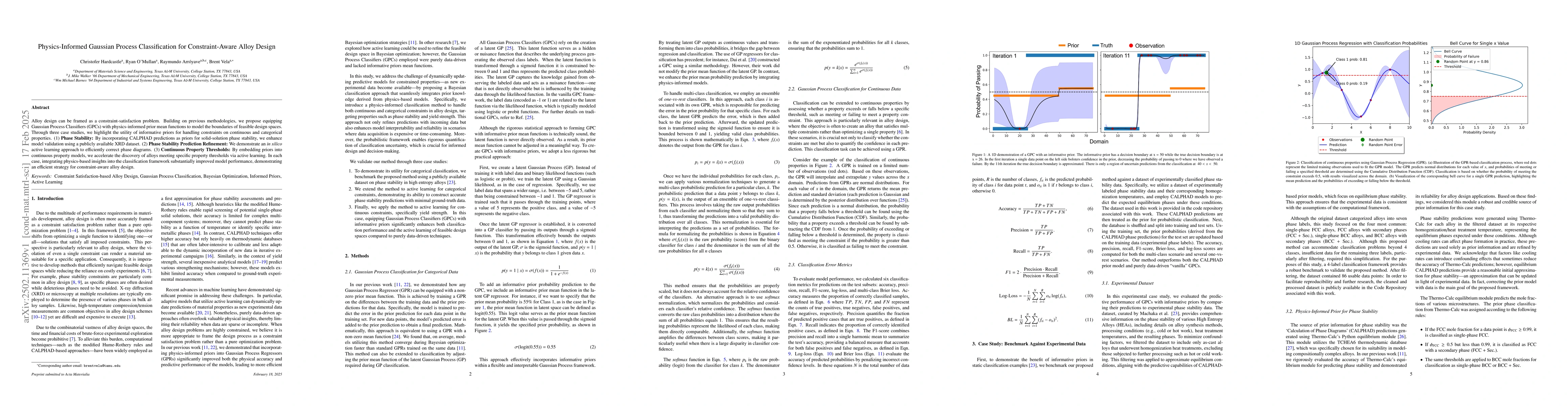 Thumbnail for Physics-Informed Gaussian Process Classification for Constraint-Aware
  Alloy Design