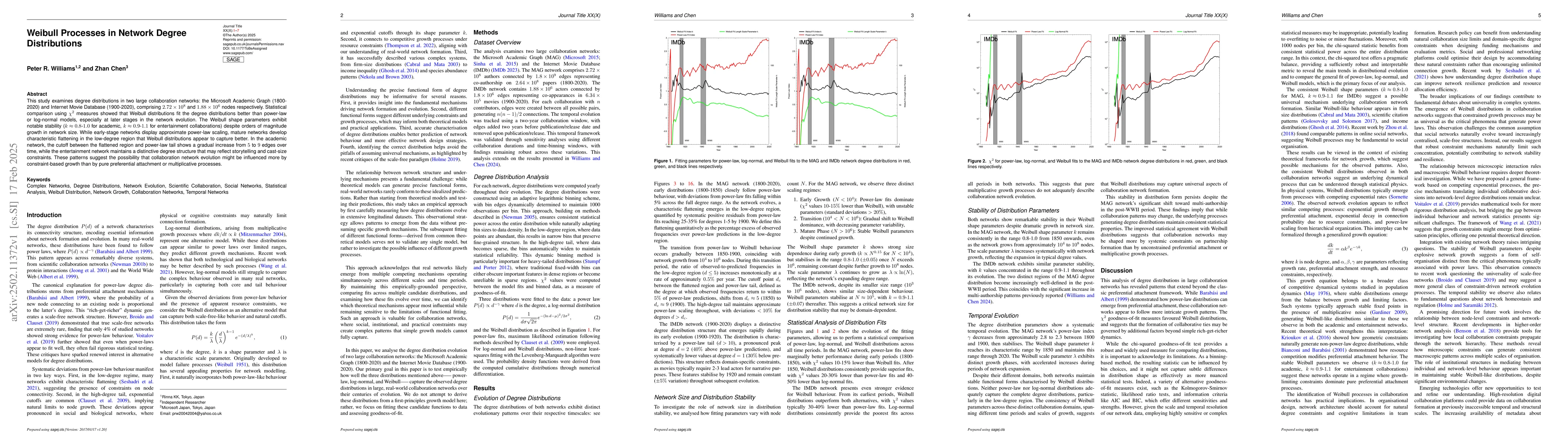 Thumbnail for Weibull Processes in Network Degree Distributions