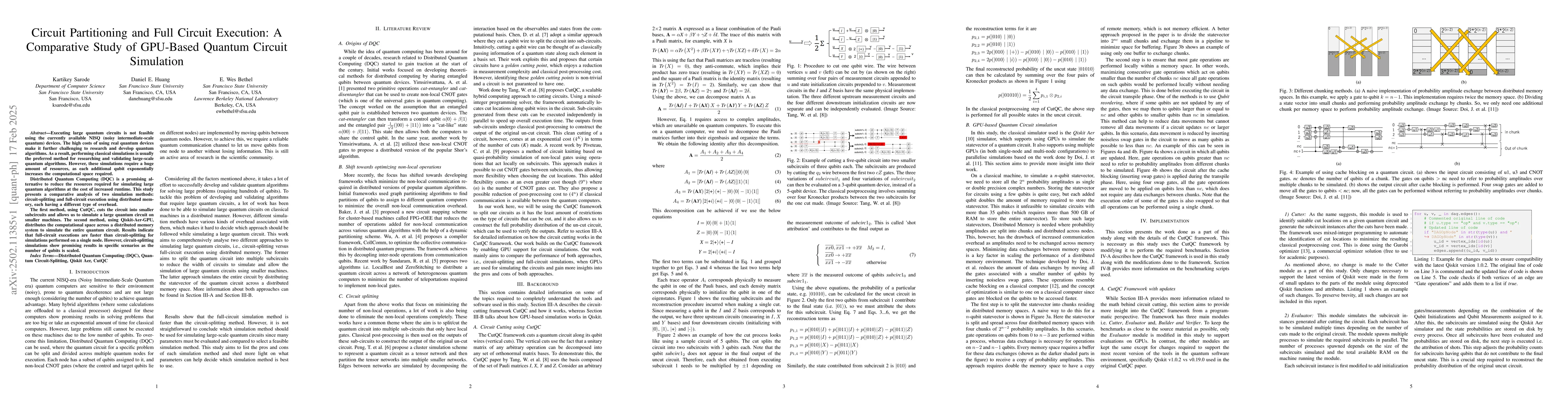 Thumbnail for Circuit Partitioning and Full Circuit Execution: A Comparative Study of
  GPU-Based Quantum Circuit Simulation