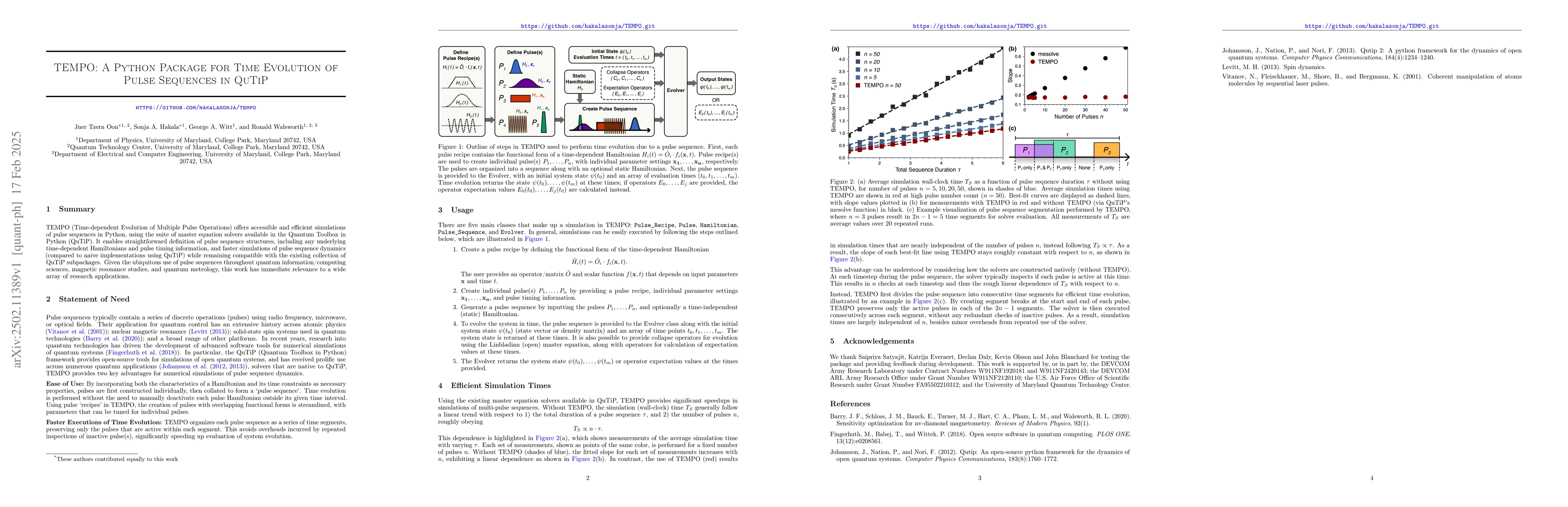 Thumbnail for TEMPO: A Python Package for Time Evolution of Pulse Sequences in QuTiP