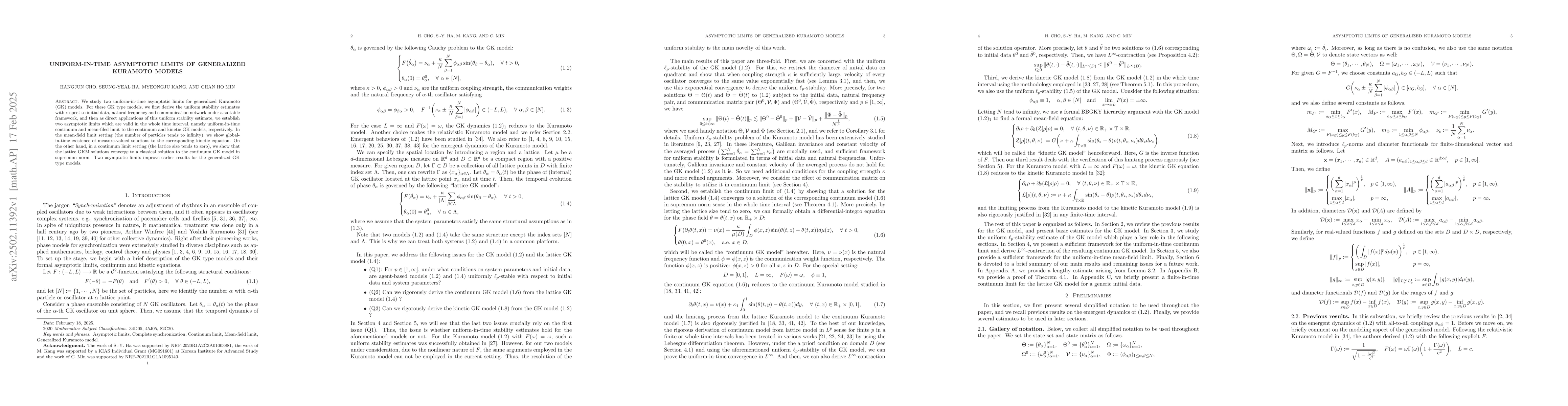 Thumbnail for Uniform-in-time asymptotic limits of generalized Kuramoto models