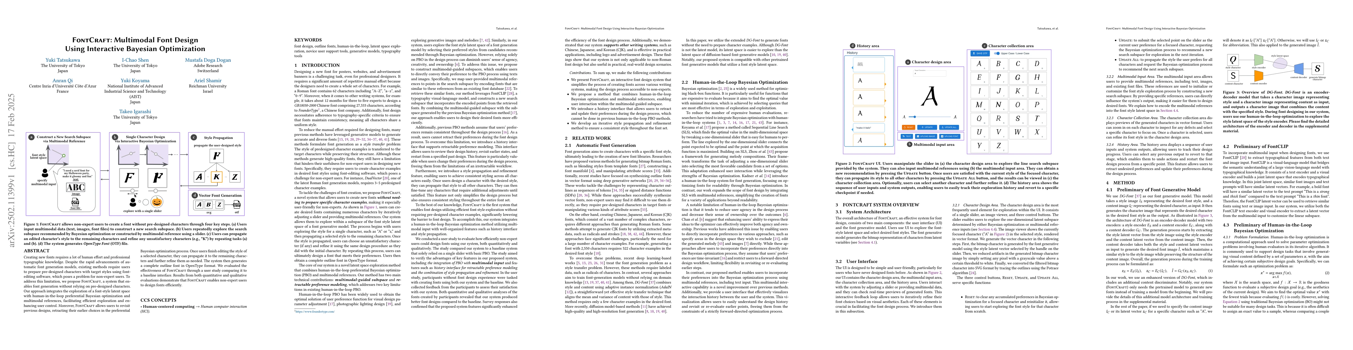 Thumbnail for FontCraft: Multimodal Font Design Using Interactive Bayesian
  Optimization