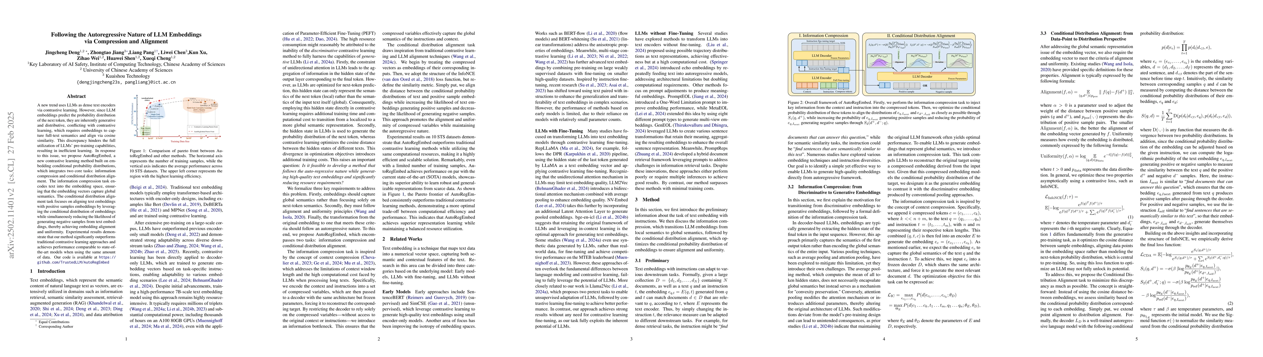 Thumbnail for Following the Autoregressive Nature of LLM Embeddings via Compression
  and Alignment