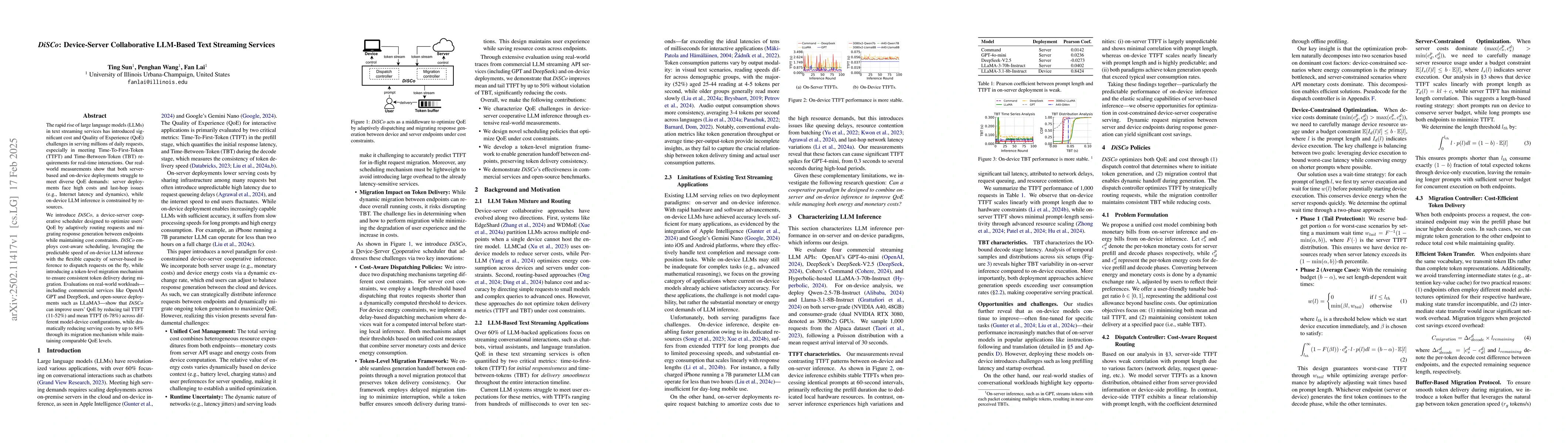Thumbnail for DiSCo: Device-Server Collaborative LLM-Based Text Streaming Services