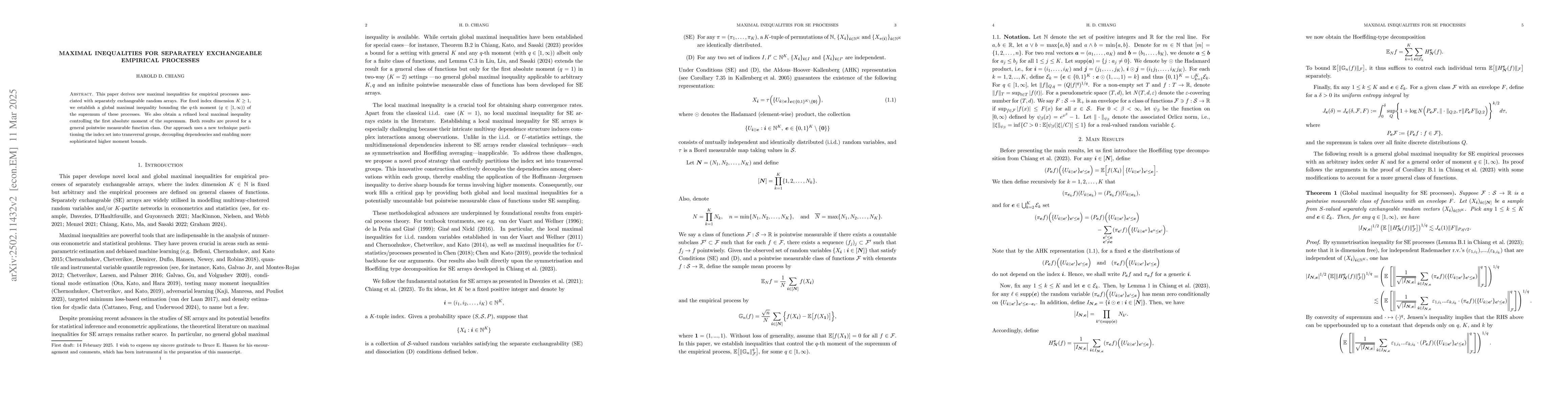 Thumbnail for Maximal Inequalities for Separately Exchangeable Empirical Processes