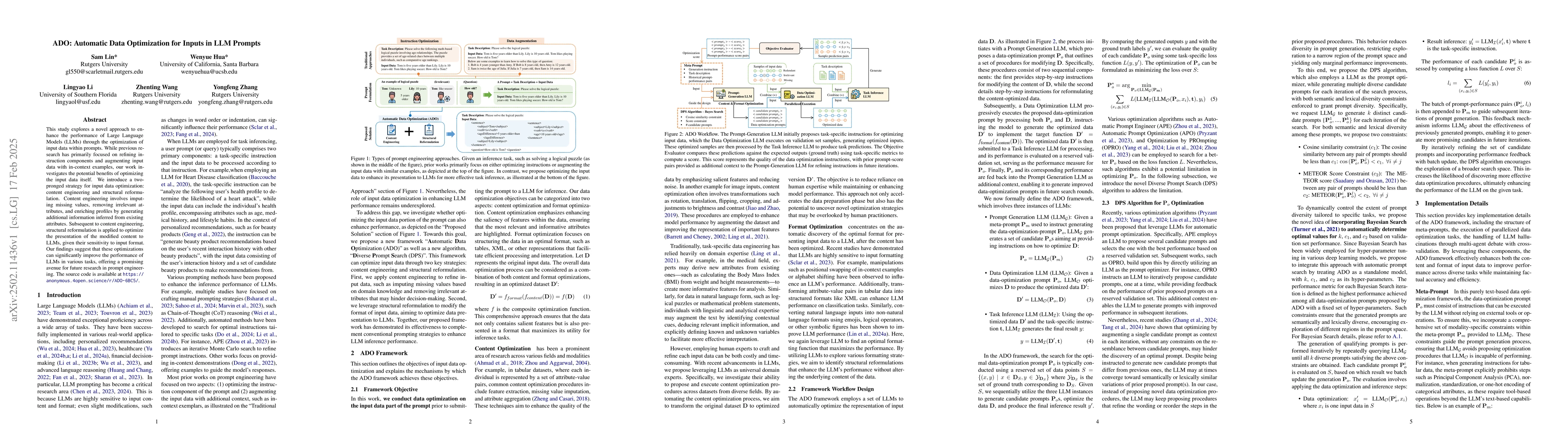 Thumbnail for ADO: Automatic Data Optimization for Inputs in LLM Prompts