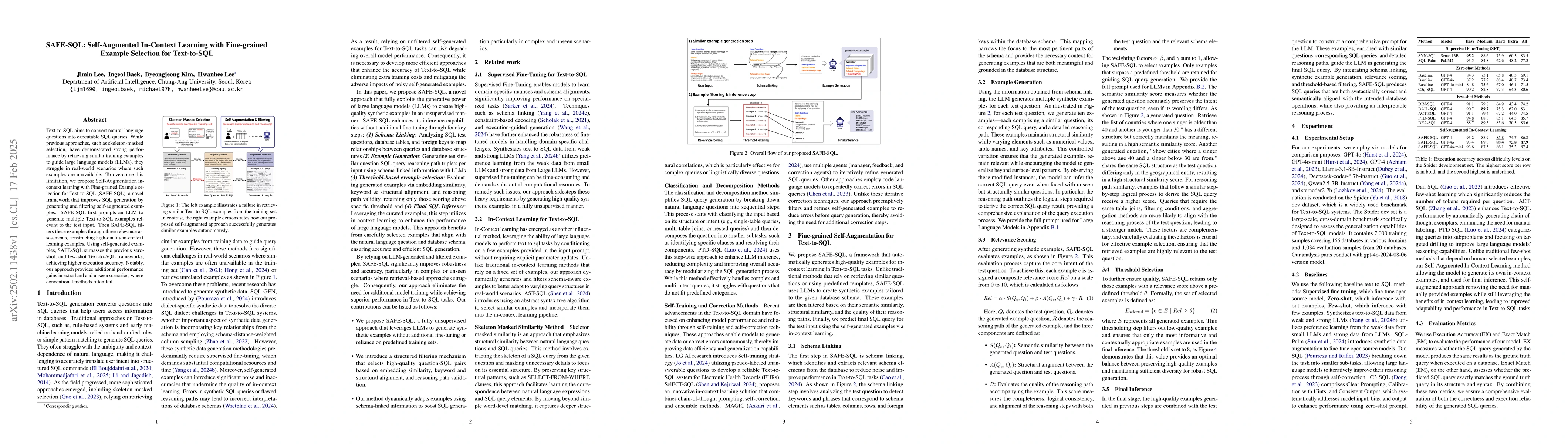 Thumbnail for SAFE-SQL: Self-Augmented In-Context Learning with Fine-grained Example
  Selection for Text-to-SQL