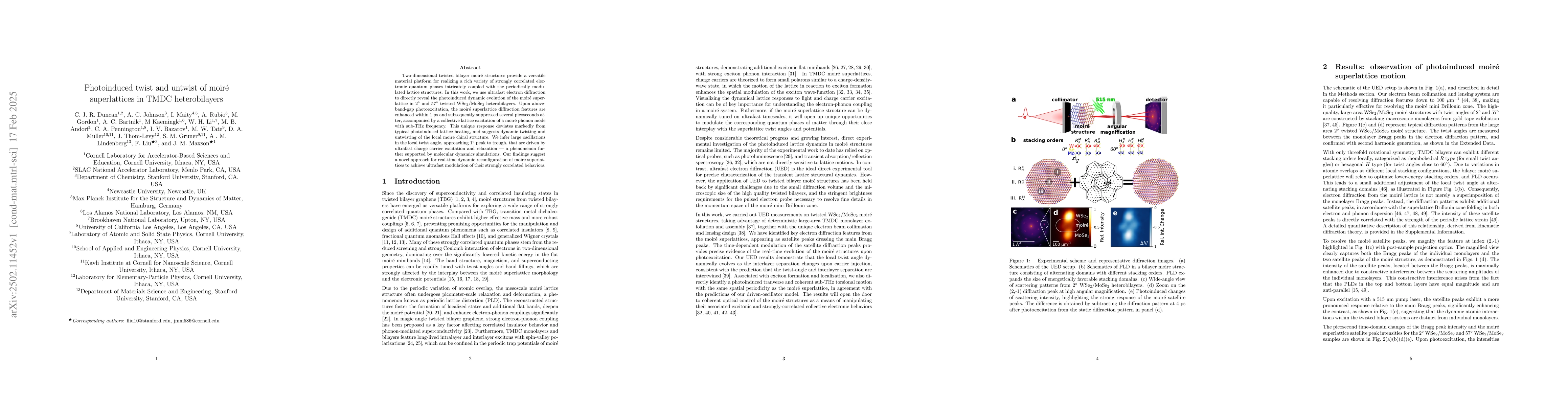 Thumbnail for Photoinduced twist and untwist of moiré superlattices in TMDC
  heterobilayers