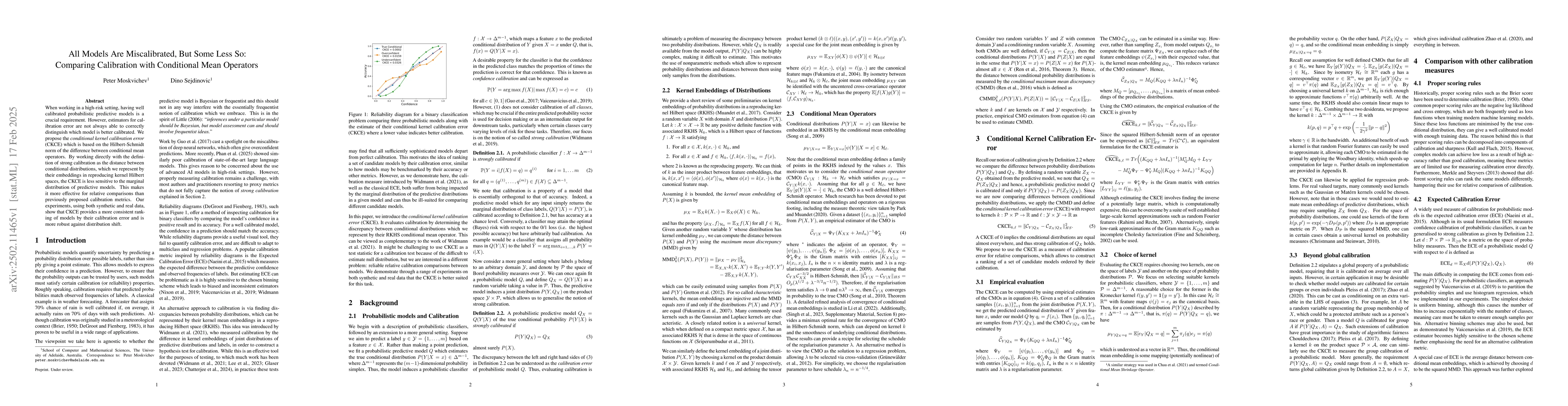 Thumbnail for All Models Are Miscalibrated, But Some Less So: Comparing Calibration
  with Conditional Mean Operators
