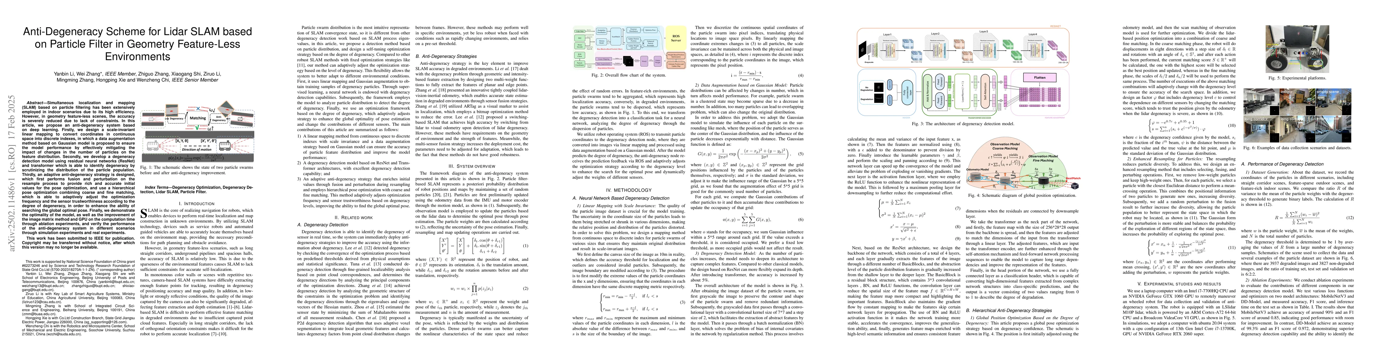 Thumbnail for Anti-Degeneracy Scheme for Lidar SLAM based on Particle Filter in
  Geometry Feature-Less Environments