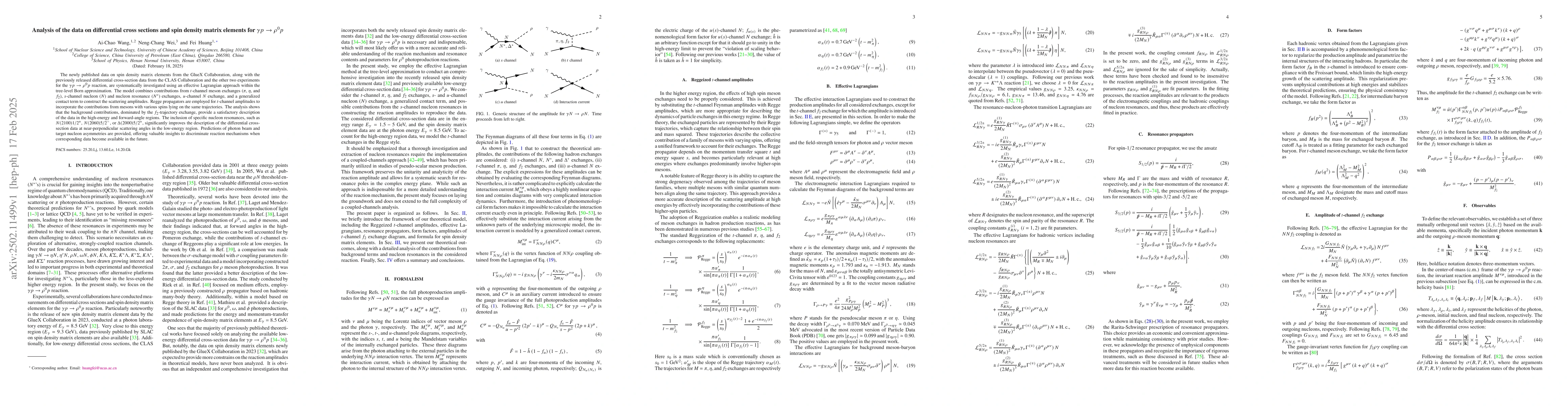 Thumbnail for Analysis of the data on differential cross sections and spin density
  matrix elements for $γp \to ρ^0 p$