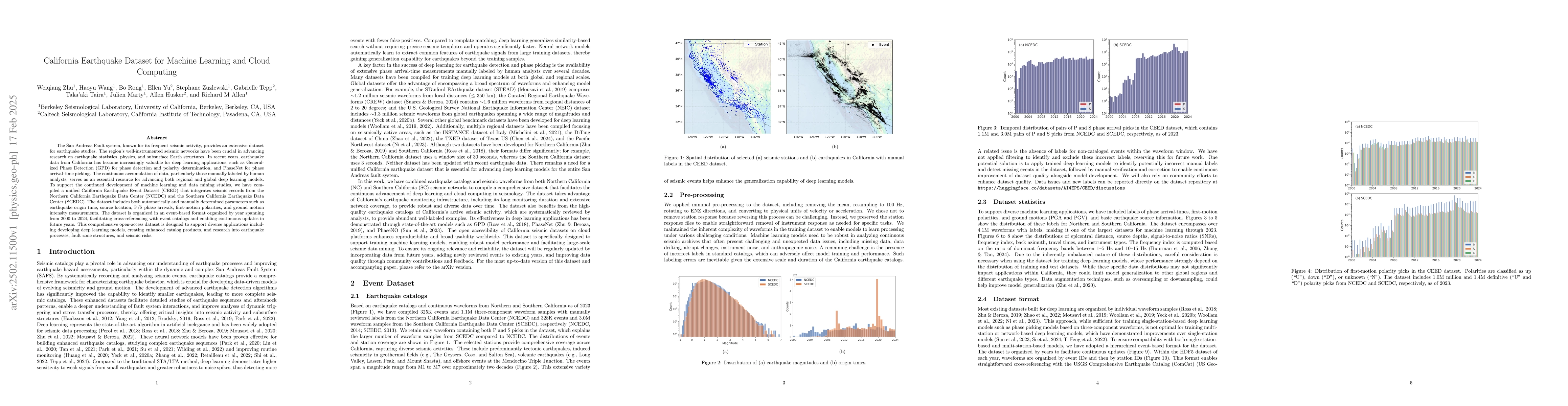 Thumbnail for California Earthquake Dataset for Machine Learning and Cloud Computing