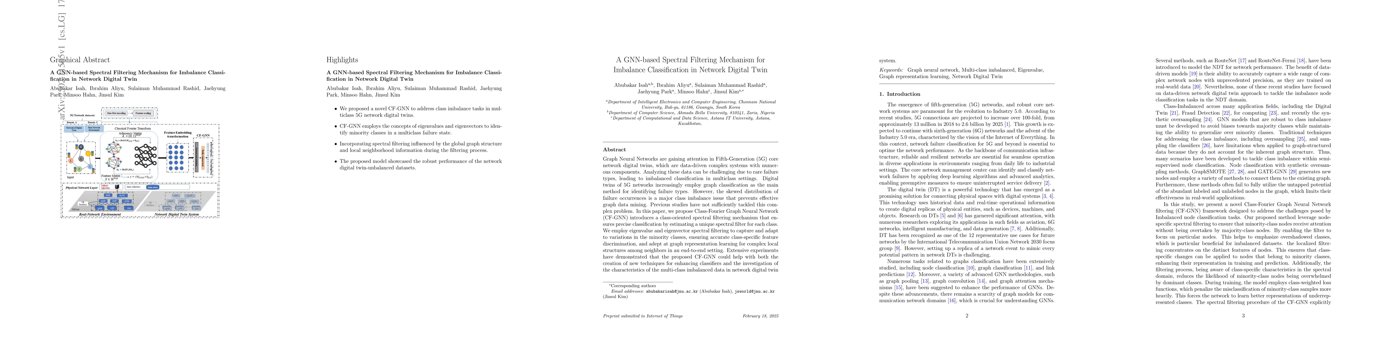 Thumbnail for A GNN-based Spectral Filtering Mechanism for Imbalance Classification in
  Network Digital Twin