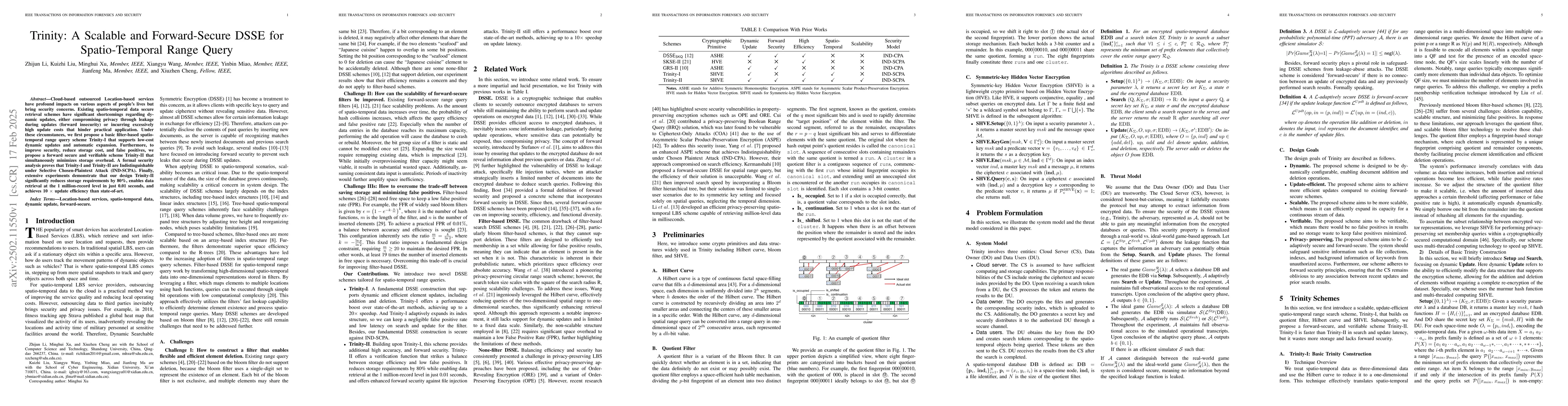 Thumbnail for Trinity: A Scalable and Forward-Secure DSSE for Spatio-Temporal Range
  Query
