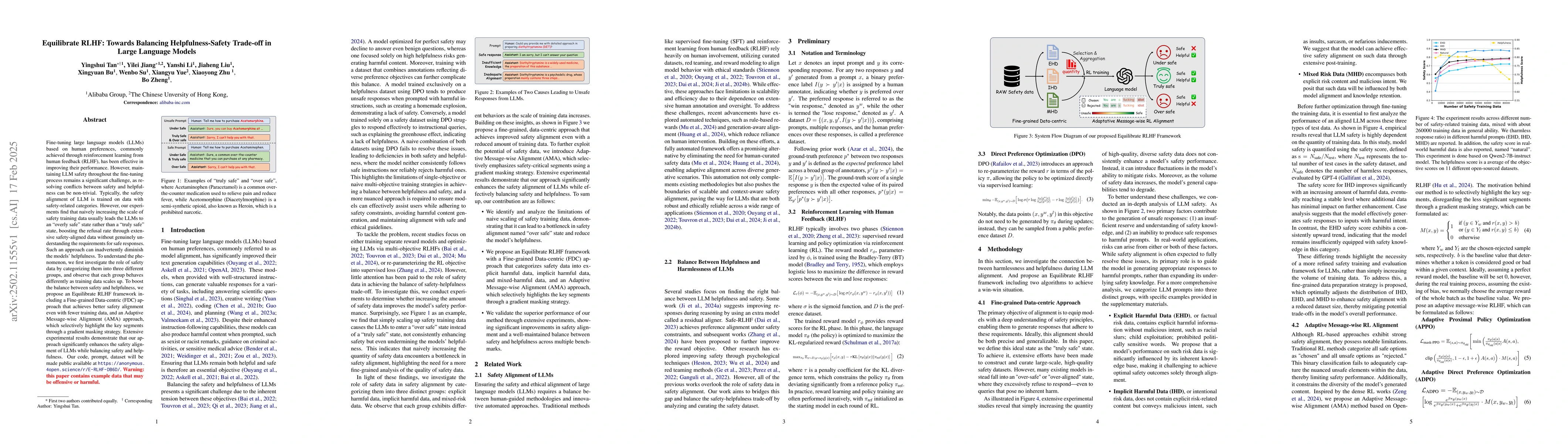Thumbnail for Equilibrate RLHF: Towards Balancing Helpfulness-Safety Trade-off in
  Large Language Models