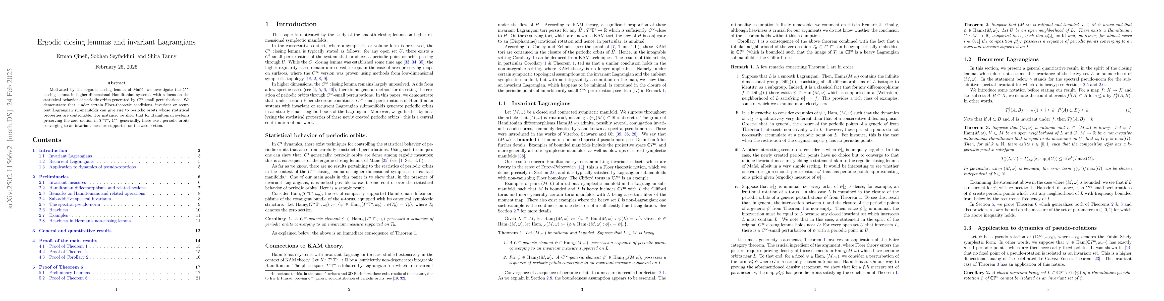 Thumbnail for Ergodic closing lemmas and invariant Lagrangians