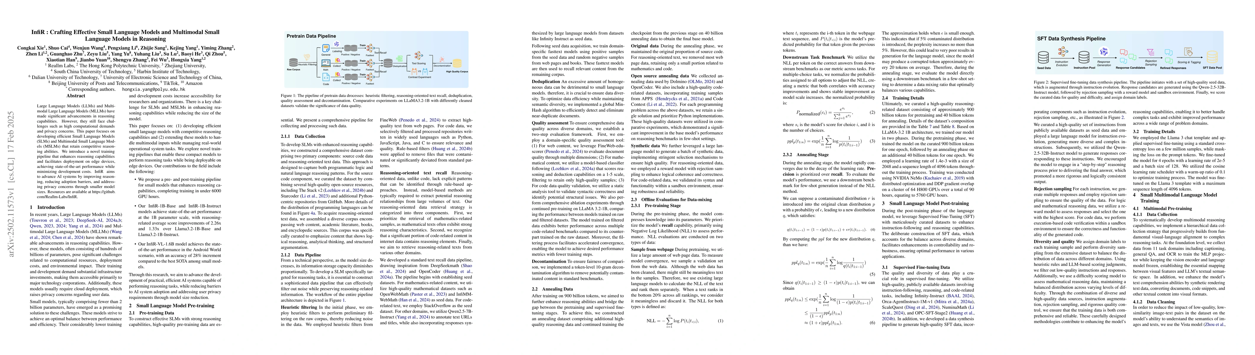 Thumbnail for InfiR : Crafting Effective Small Language Models and Multimodal Small
  Language Models in Reasoning