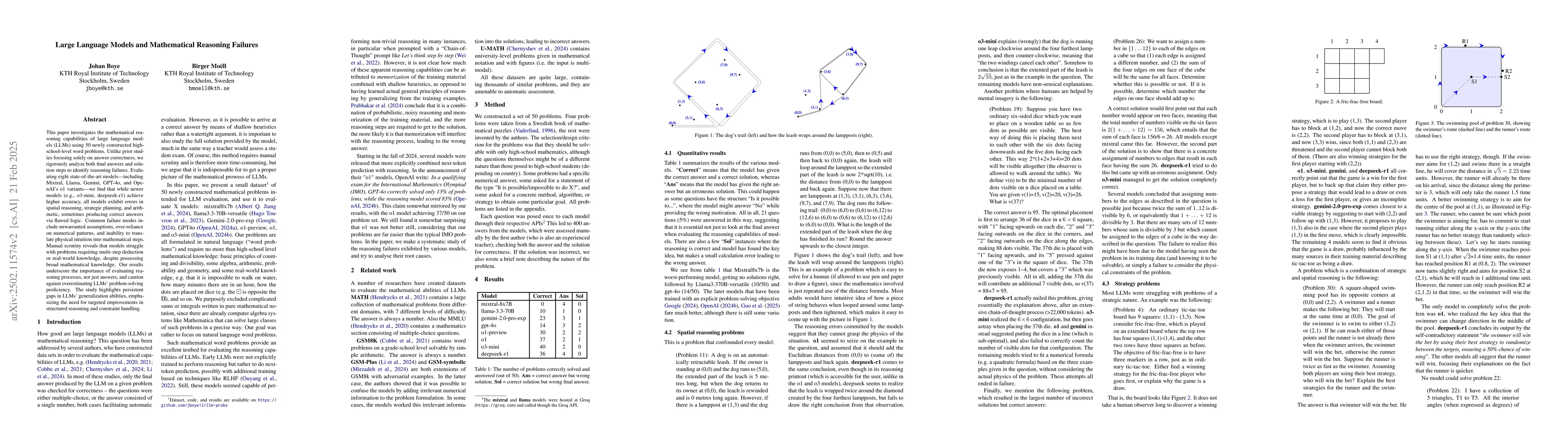 Thumbnail for Large Language Models and Mathematical Reasoning Failures