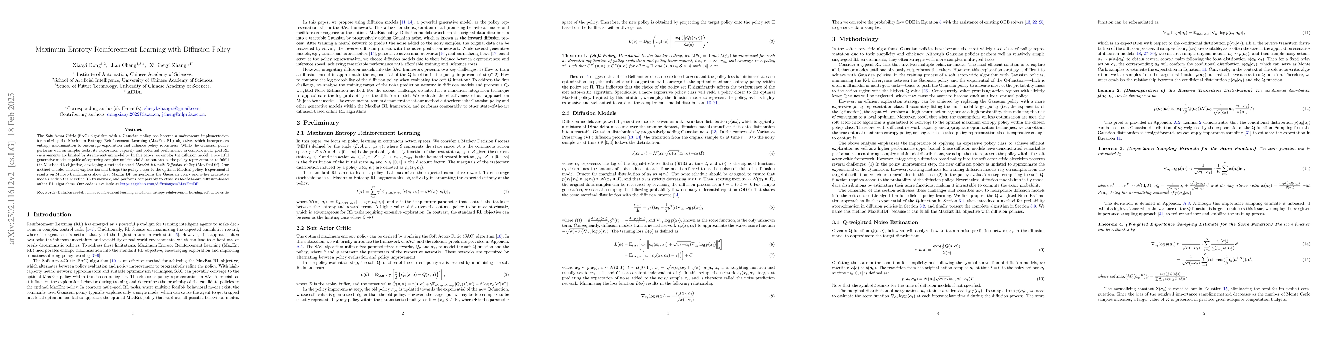 Thumbnail for Maximum Entropy Reinforcement Learning with Diffusion Policy