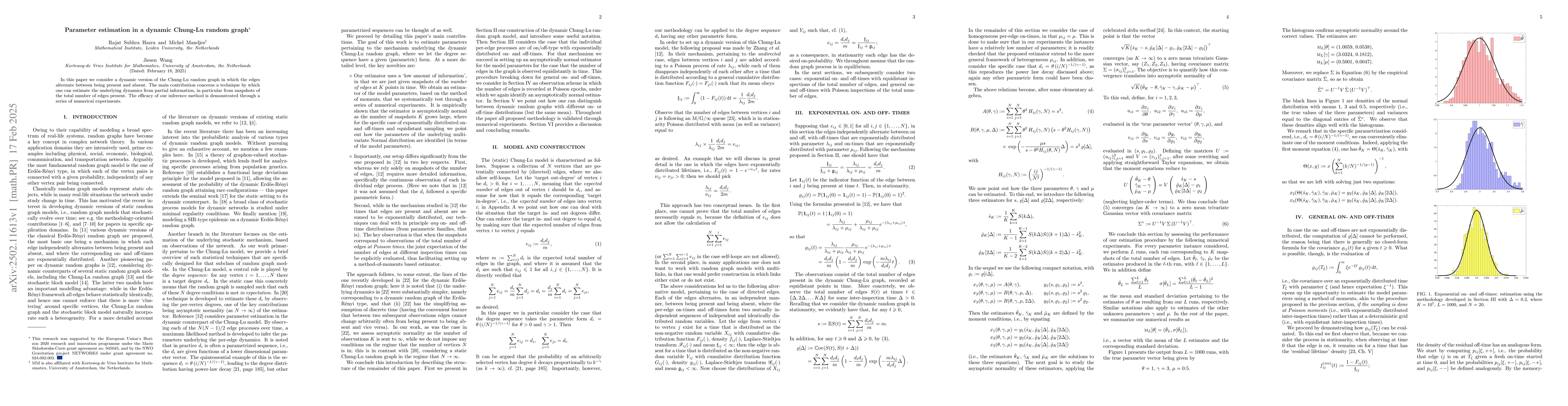 Thumbnail for Parameter estimation in a dynamic Chung-Lu random graph