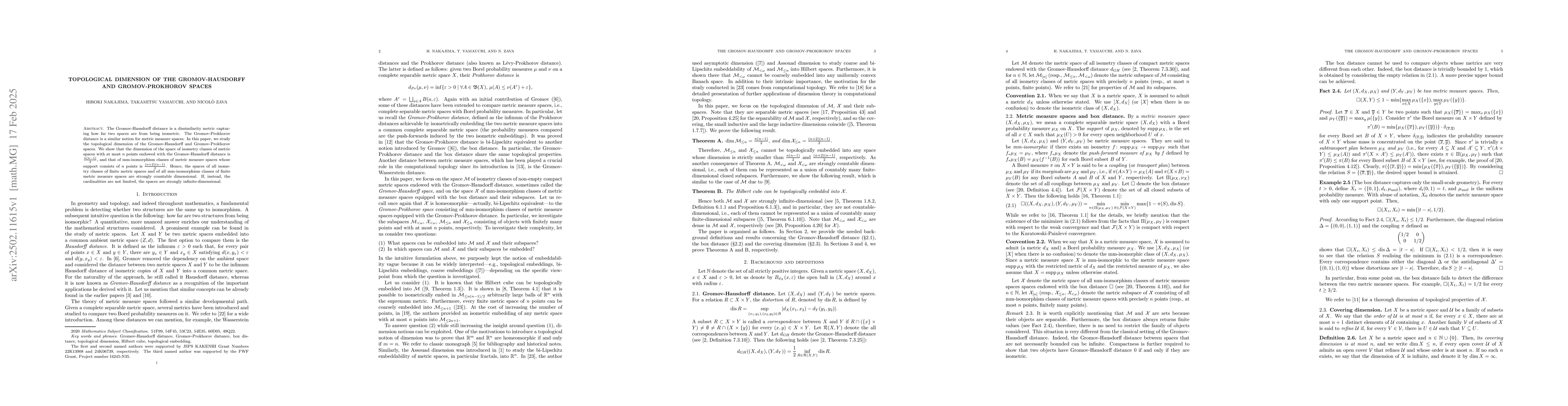 Thumbnail for Topological dimension of the Gromov-Hausdorff and Gromov-Prokhorov
  spaces