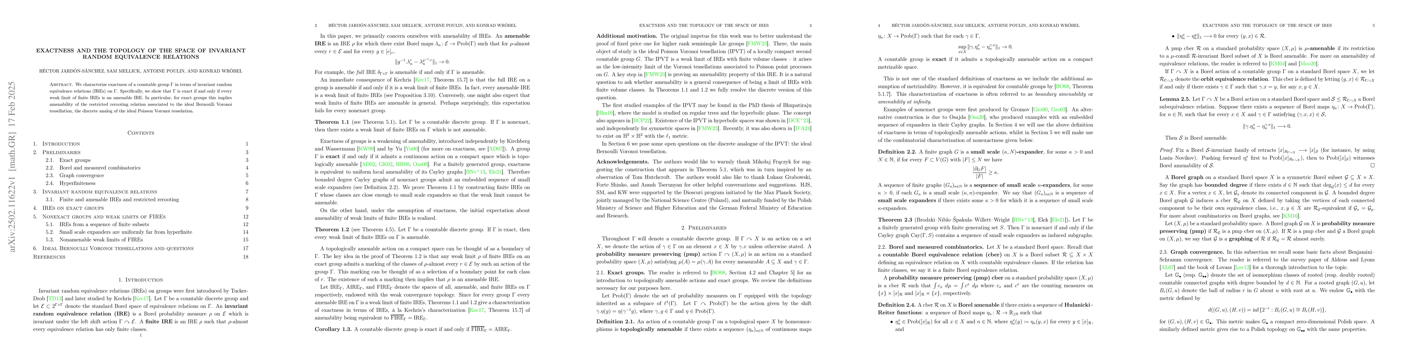 Thumbnail for Exactness and the topology of the space of invariant random equivalence
  relations