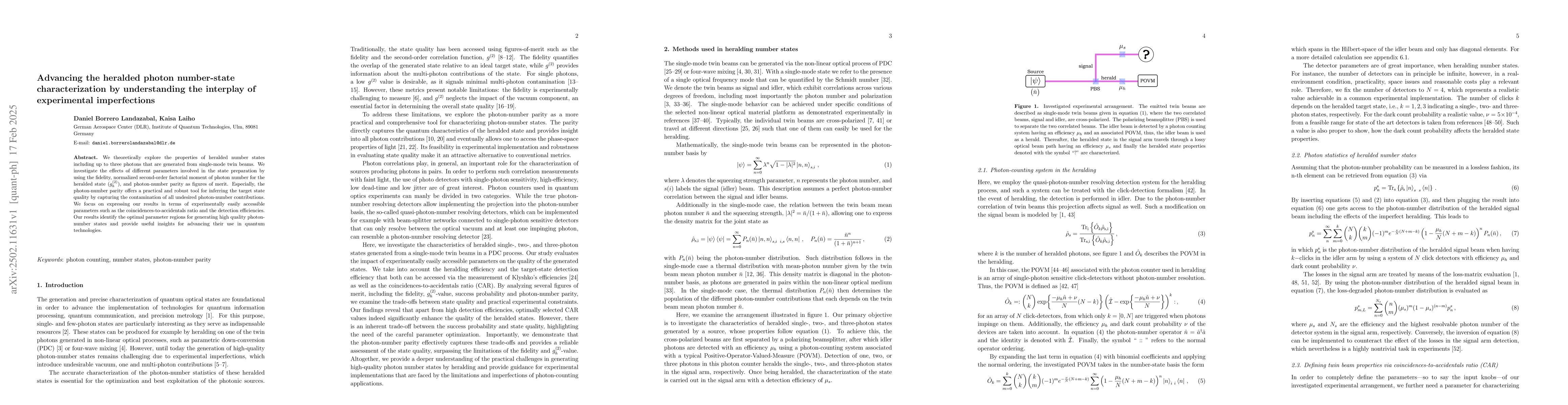 Thumbnail for Advancing the heralded photon number-state characterization by
  understanding the interplay of experimental imperfections
