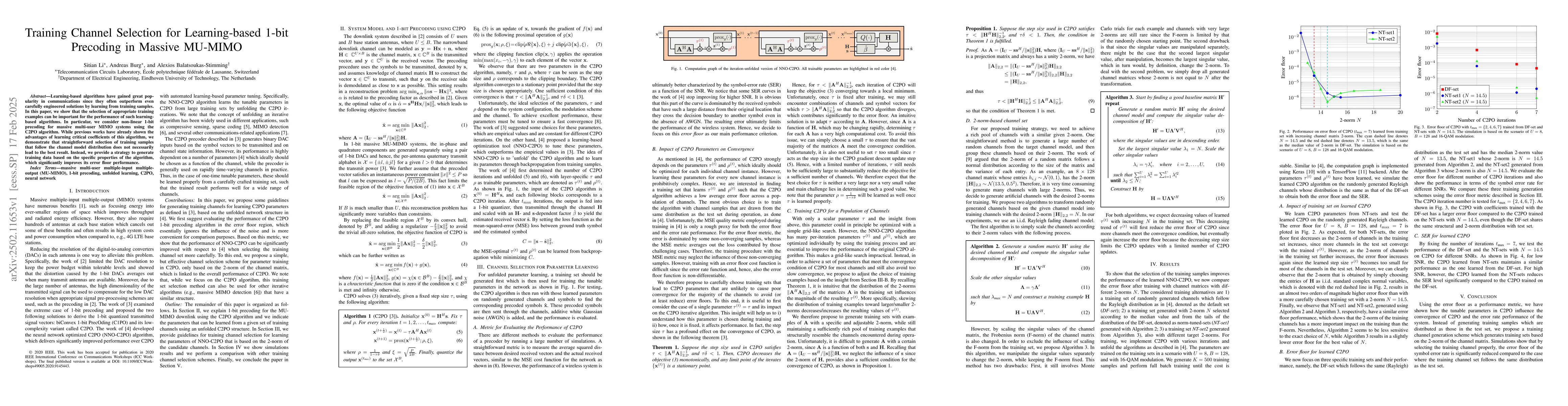 Thumbnail for Training Channel Selection for Learning-based 1-bit Precoding in Massive
  MU-MIMO