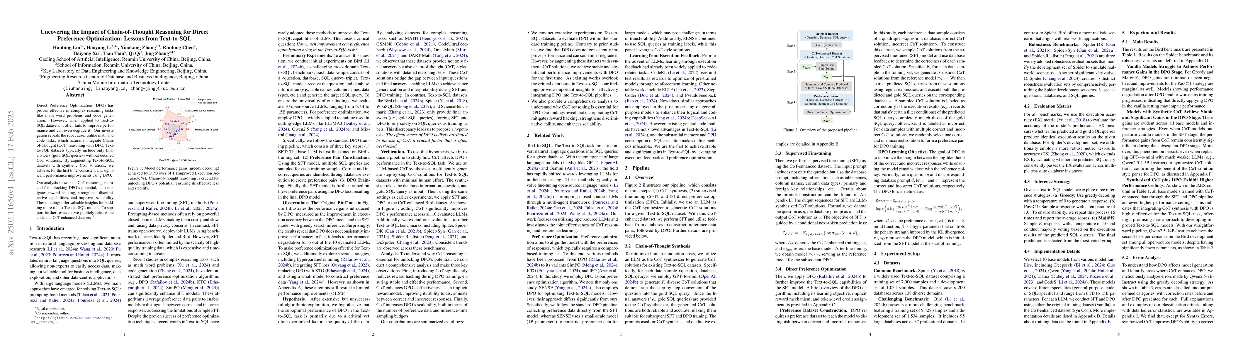 Thumbnail for Uncovering the Impact of Chain-of-Thought Reasoning for Direct
  Preference Optimization: Lessons from Text-to-SQL