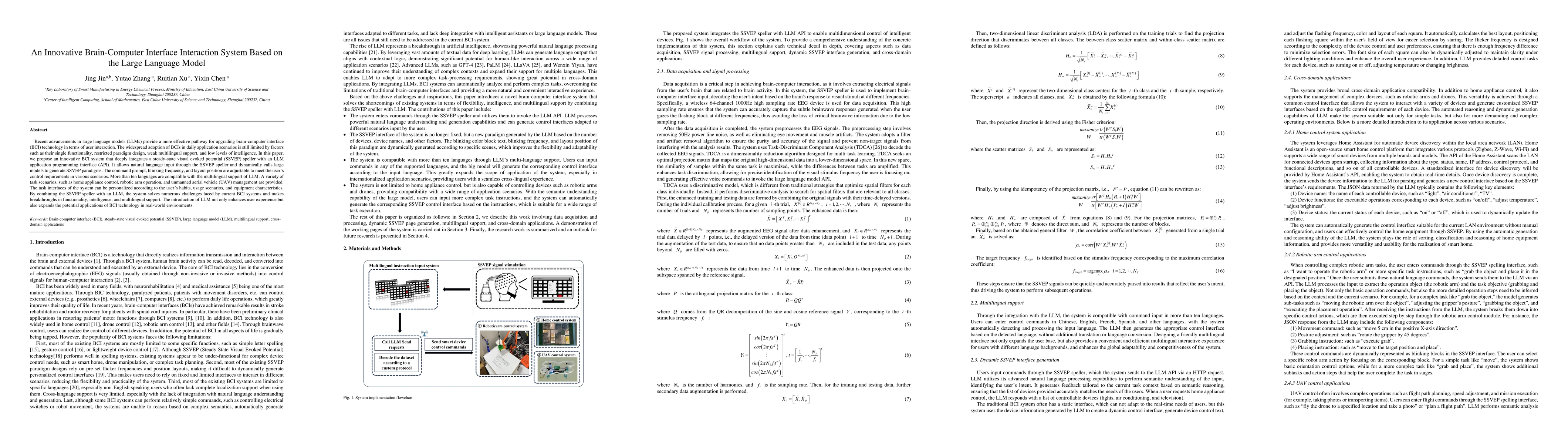 Thumbnail for An Innovative Brain-Computer Interface Interaction System Based on the
  Large Language Model