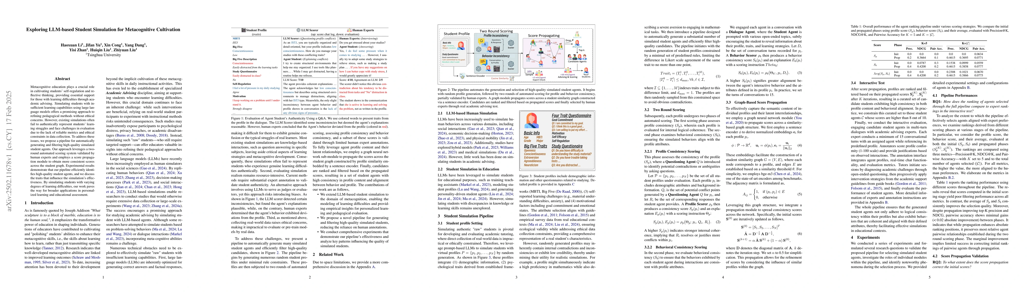 Thumbnail for Exploring LLM-based Student Simulation for Metacognitive Cultivation