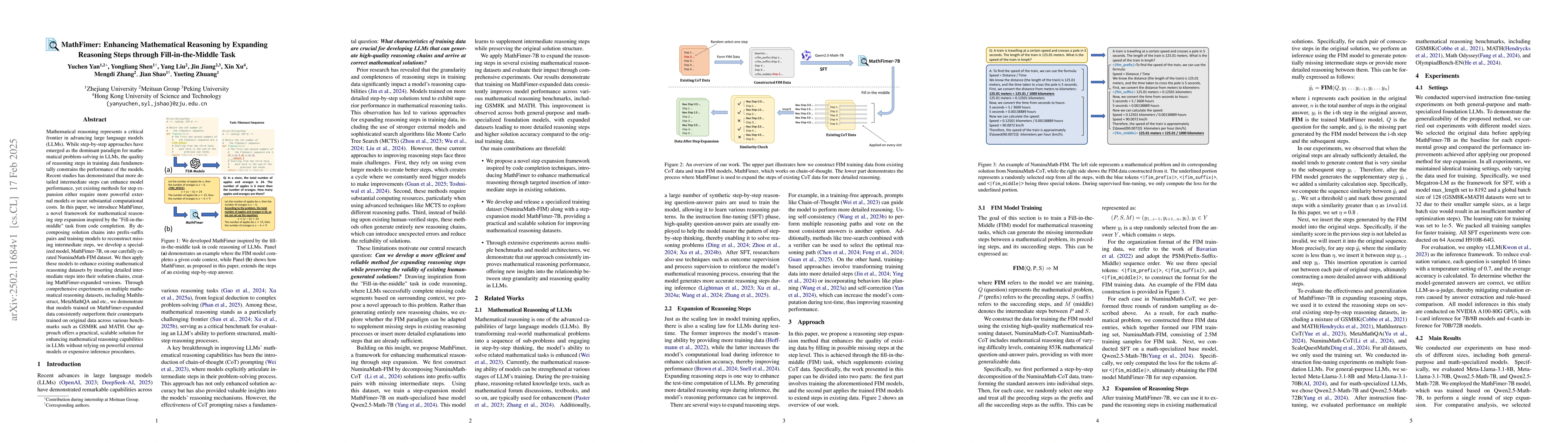 Thumbnail for MathFimer: Enhancing Mathematical Reasoning by Expanding Reasoning Steps
  through Fill-in-the-Middle Task