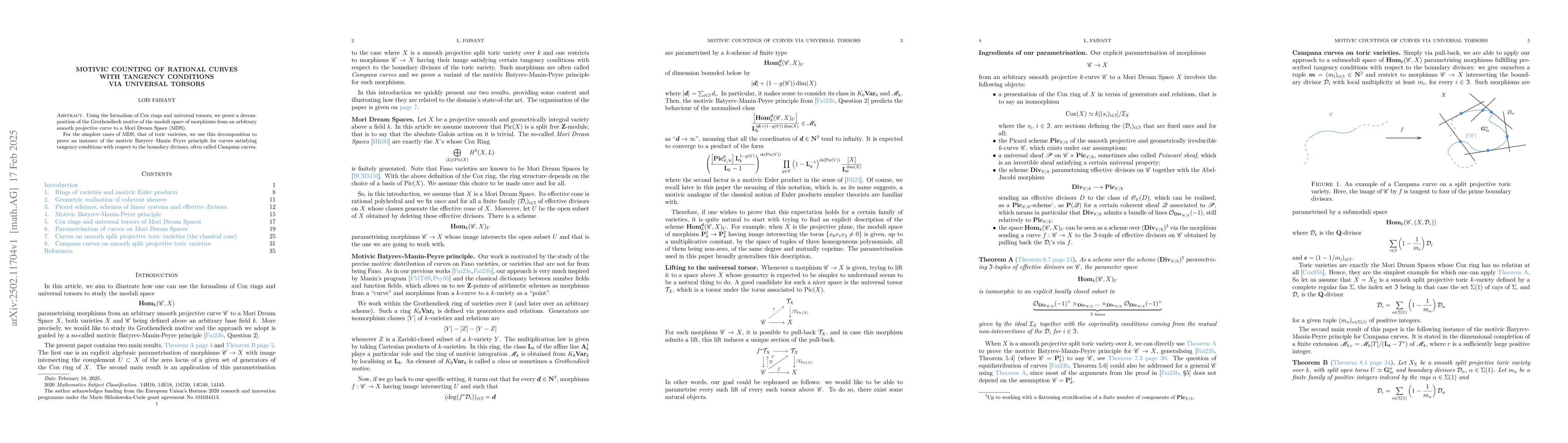 Thumbnail for Motivic counting of rational curves with tangency conditions via
  universal torsors