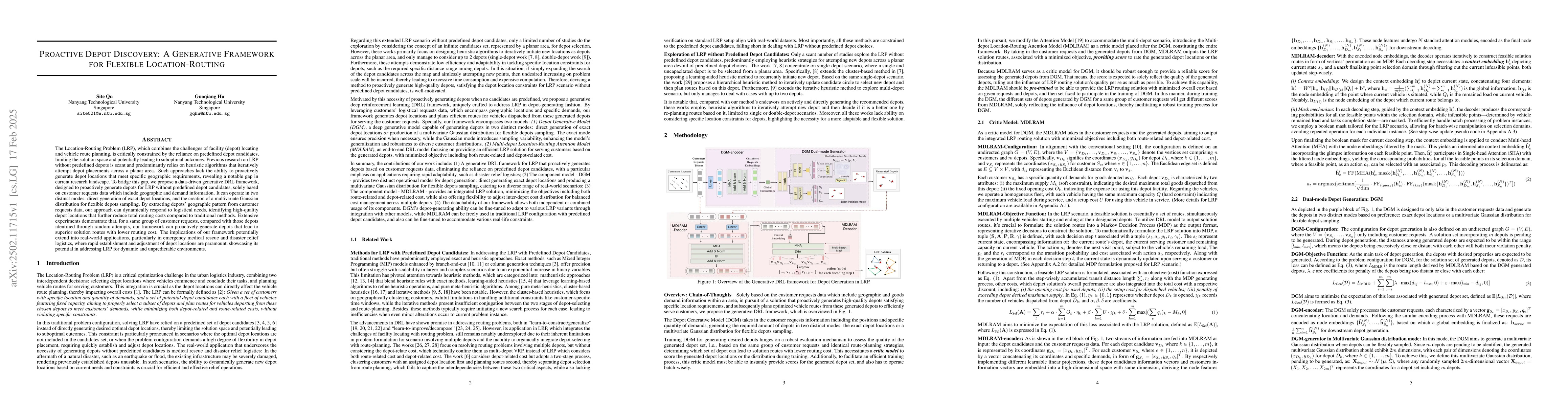 Thumbnail for Proactive Depot Discovery: A Generative Framework for Flexible
  Location-Routing