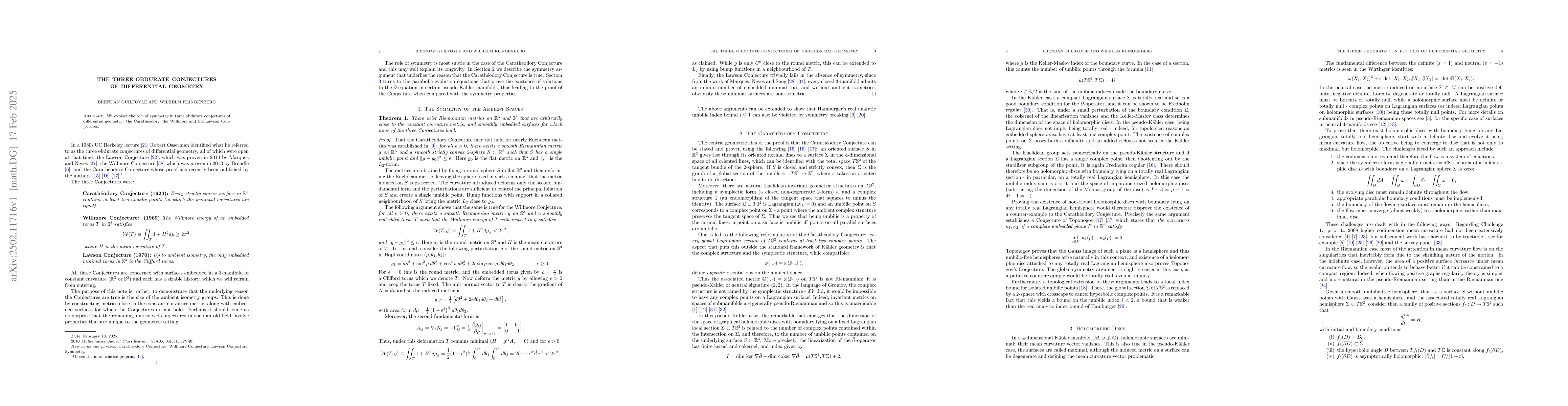 Thumbnail for The three obdurate conjectures of differential geometry