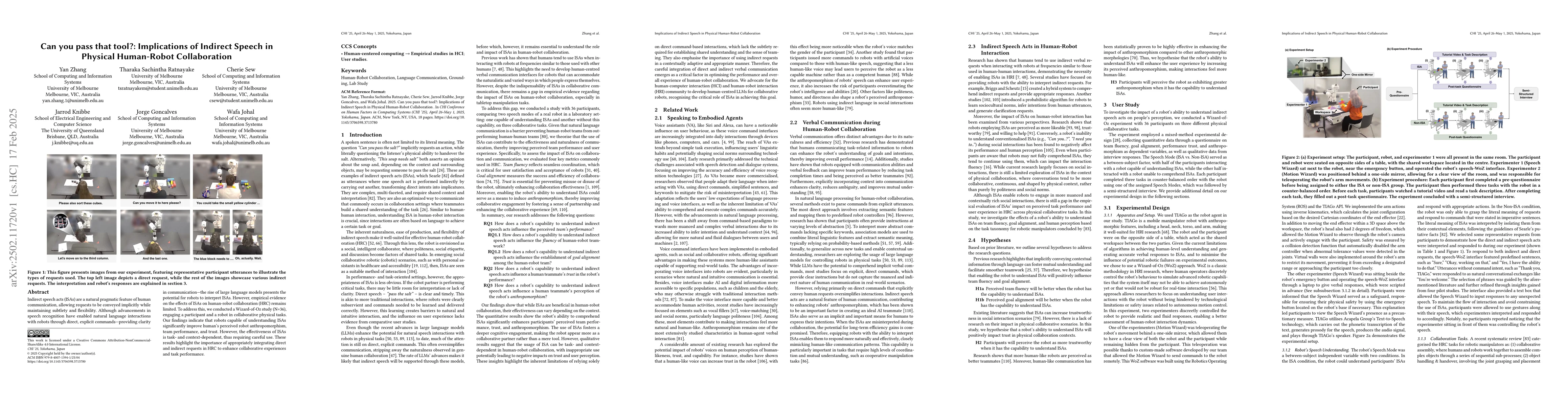 Thumbnail for Can you pass that tool?: Implications of Indirect Speech in Physical
  Human-Robot Collaboration