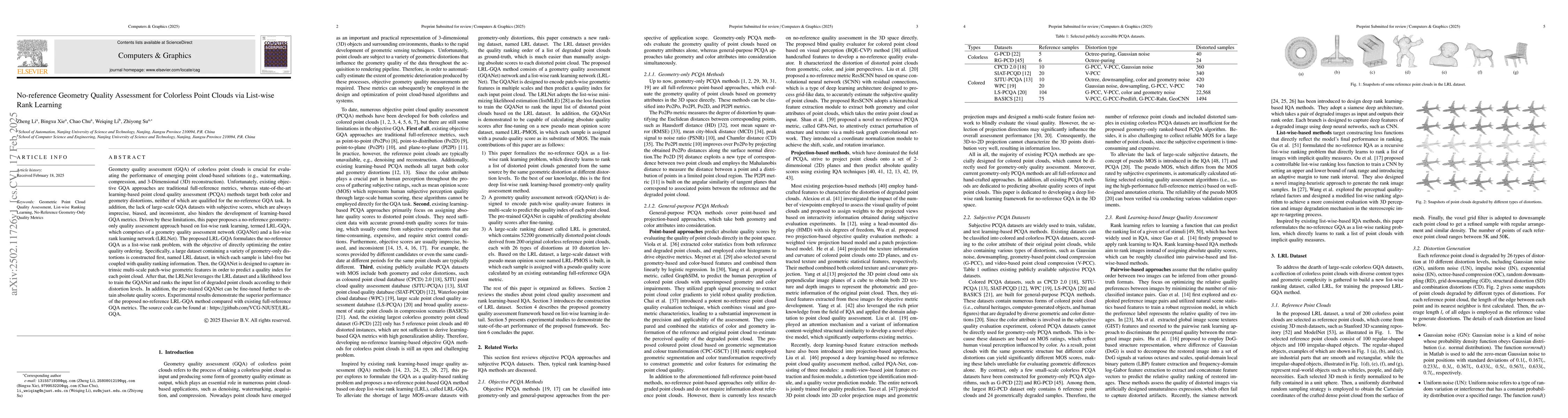 Thumbnail for No-reference geometry quality assessment for colorless point clouds via
  list-wise rank learning