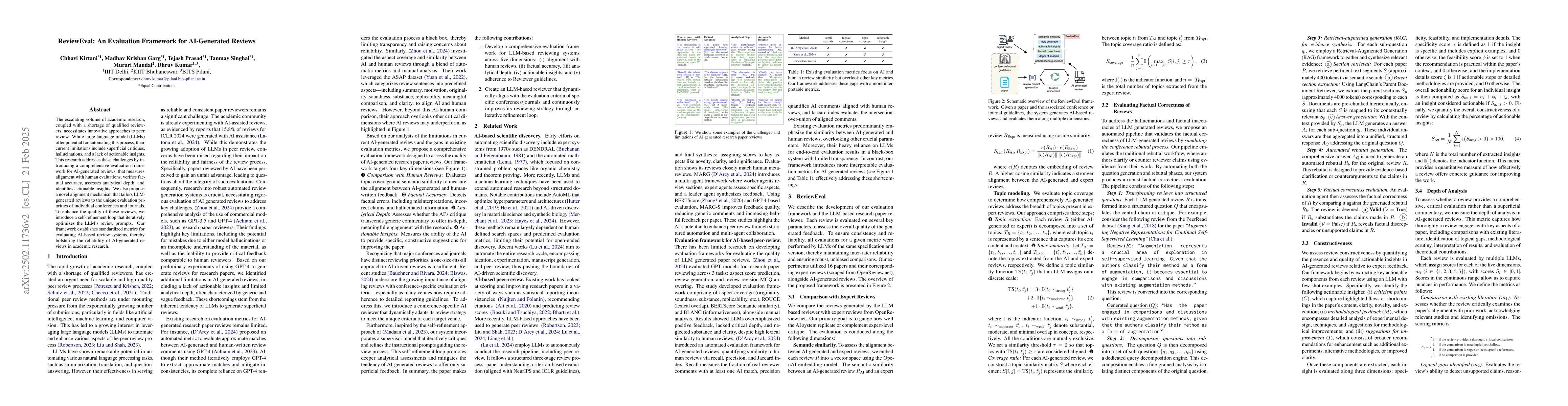 Thumbnail for ReviewEval: An Evaluation Framework for AI-Generated Reviews