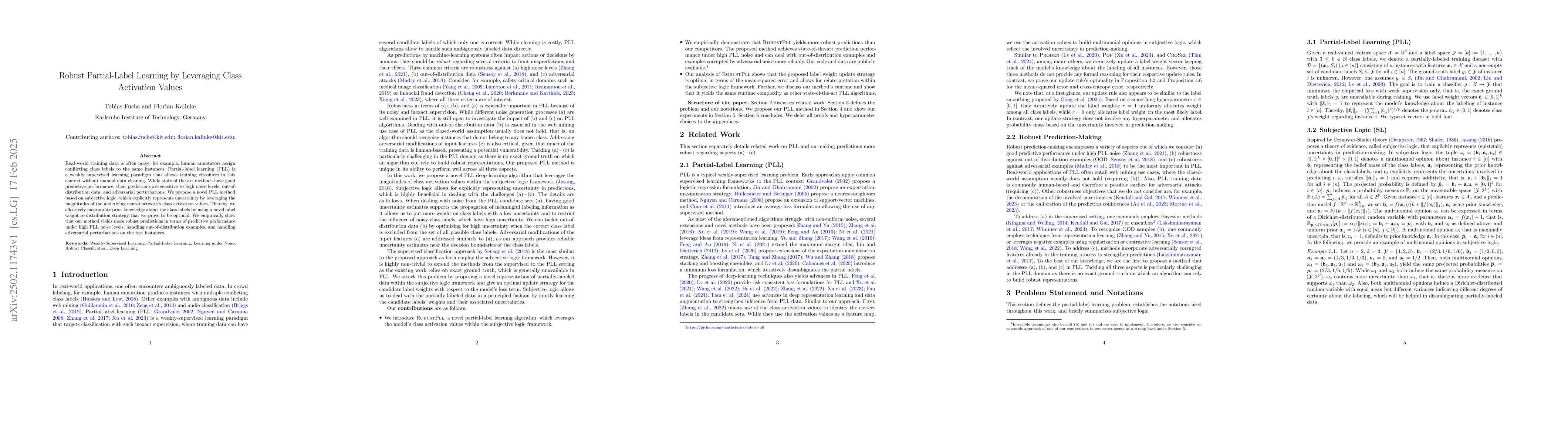 Thumbnail for Robust Partial-Label Learning by Leveraging Class Activation Values