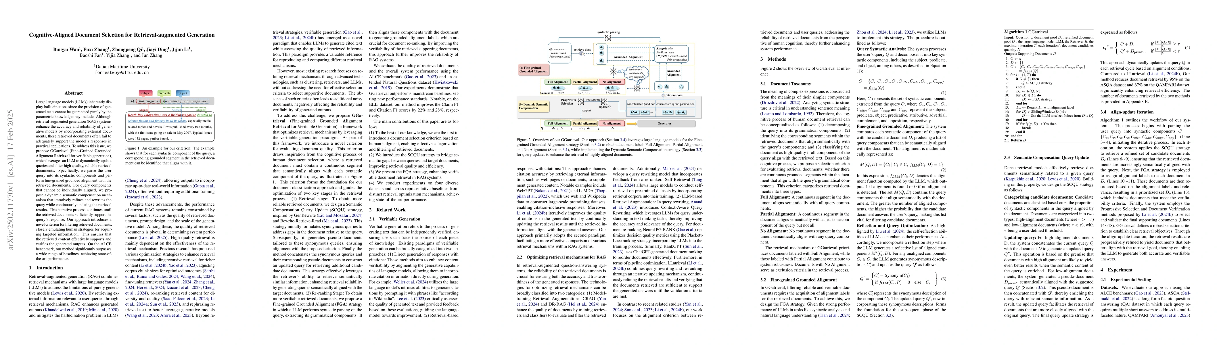 Thumbnail for Cognitive-Aligned Document Selection for Retrieval-augmented Generation