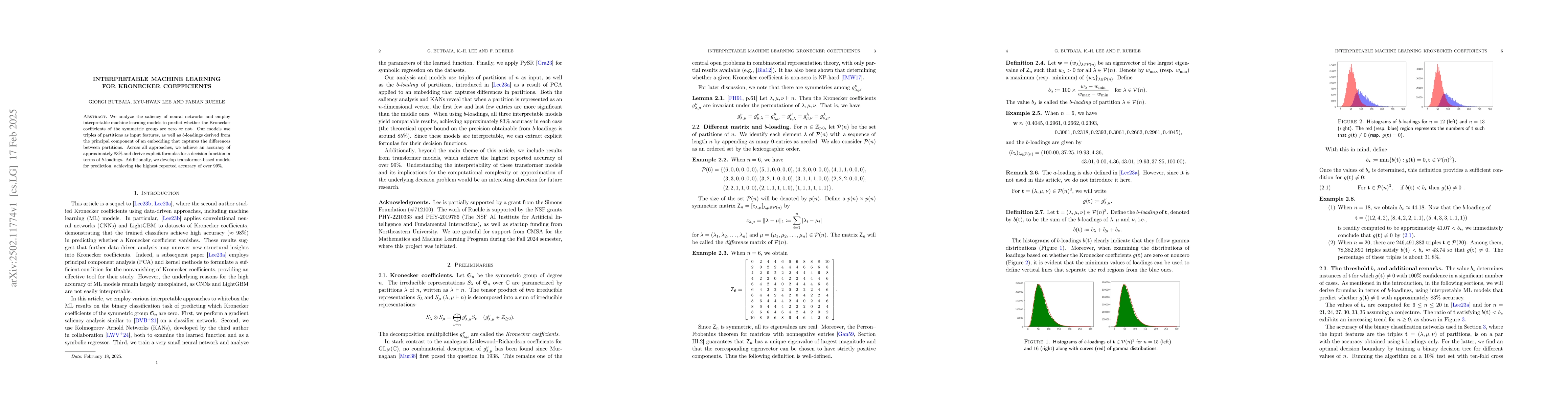 Thumbnail for Interpretable Machine Learning for Kronecker Coefficients