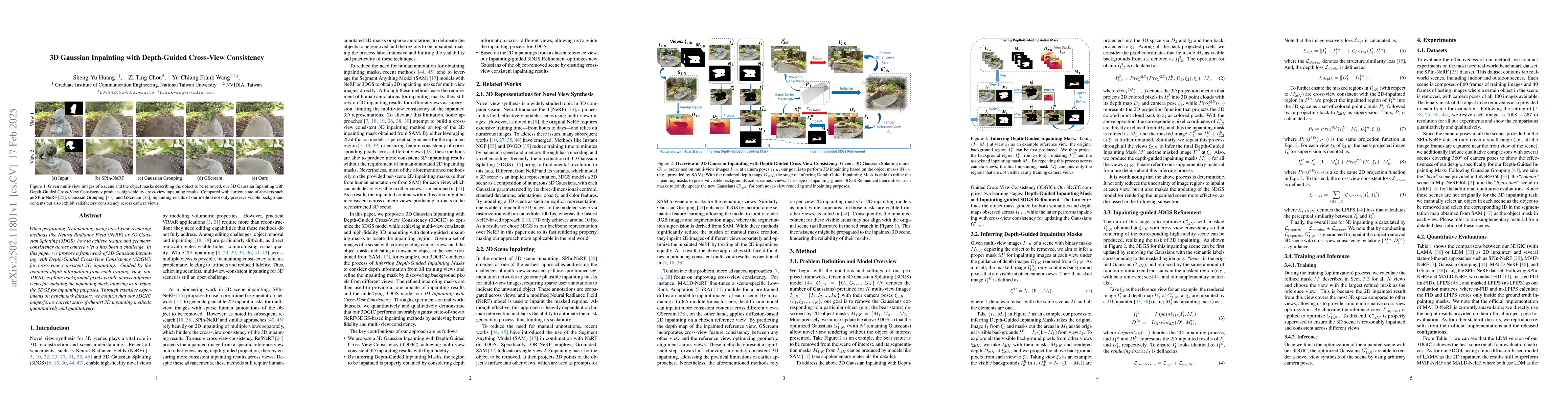 Thumbnail for 3D Gaussian Inpainting with Depth-Guided Cross-View Consistency