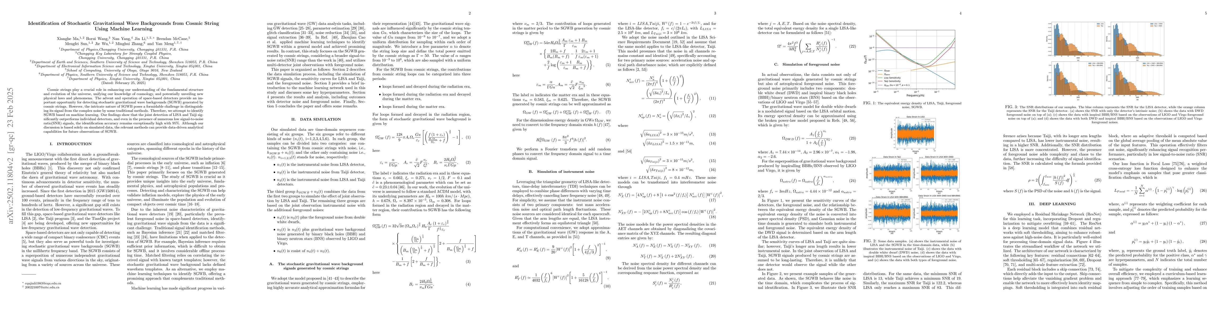 Thumbnail for Identification of Stochastic Gravitational Wave Backgrounds from Cosmic
  String Using Machine Learning