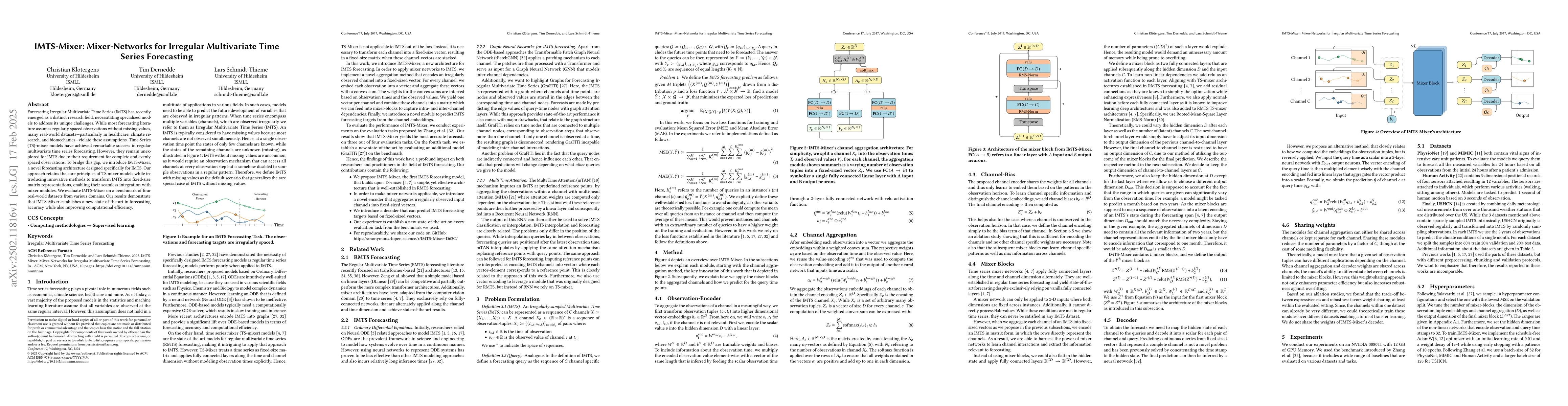 Thumbnail for IMTS-Mixer: Mixer-Networks for Irregular Multivariate Time Series
  Forecasting