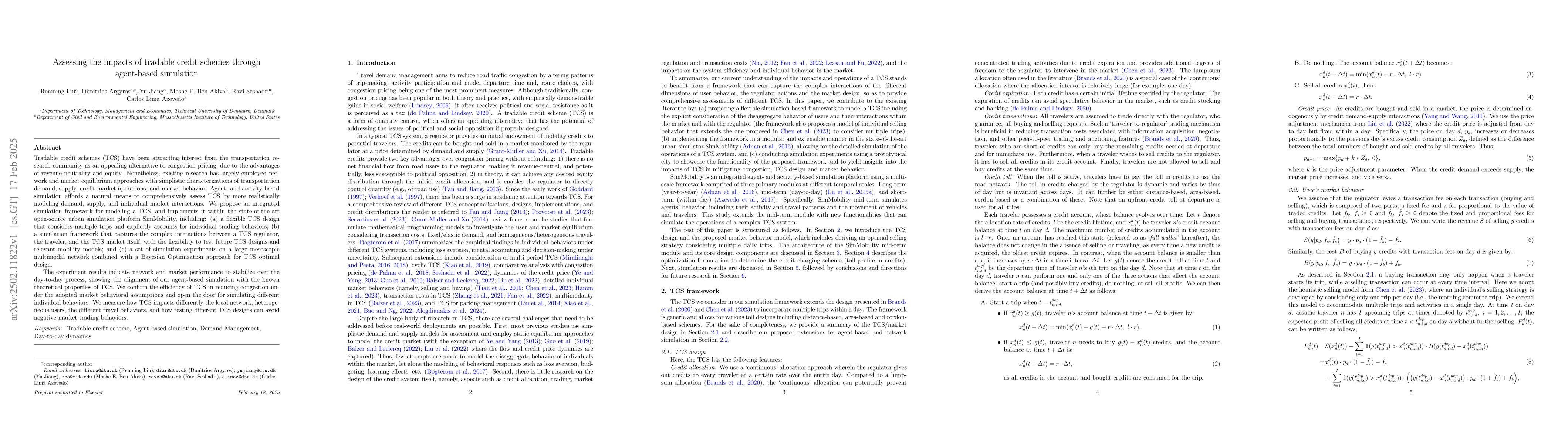Thumbnail for Assessing the impacts of tradable credit schemes through agent-based
  simulation