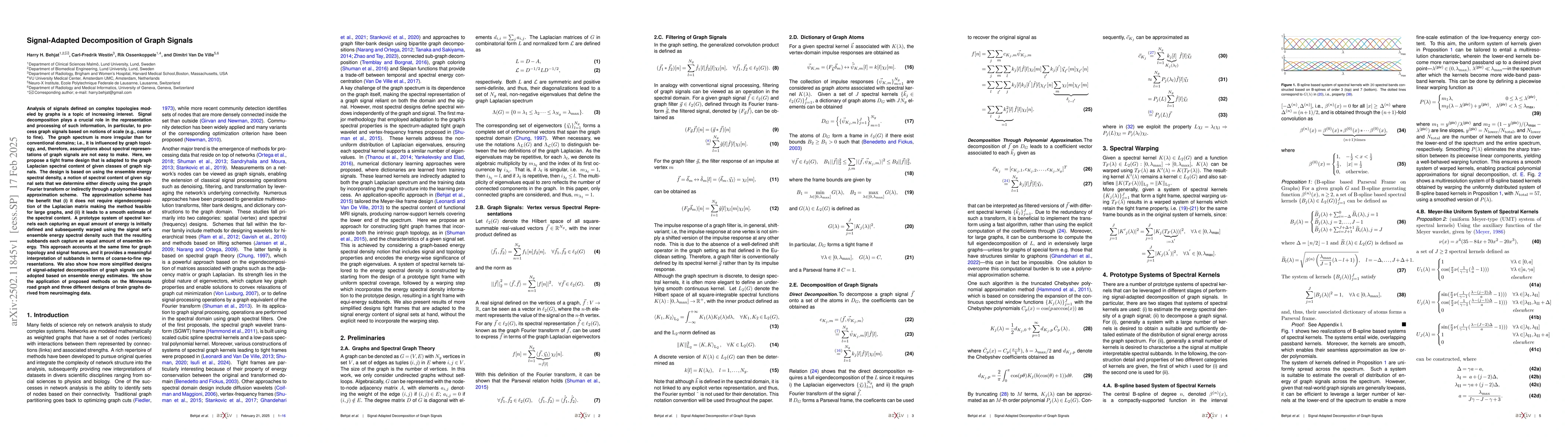 Thumbnail for Signal-adapted decomposition of graph signals